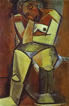 Pablo Picasso Painting - Mujer sentada 1908 cubista Pablo Picasso